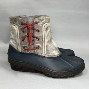 Sperry Women's Size 8 Rustic Gray Leather Saltwater Duck Boots